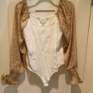 Heyson Bodysuit with Floral Sleeves